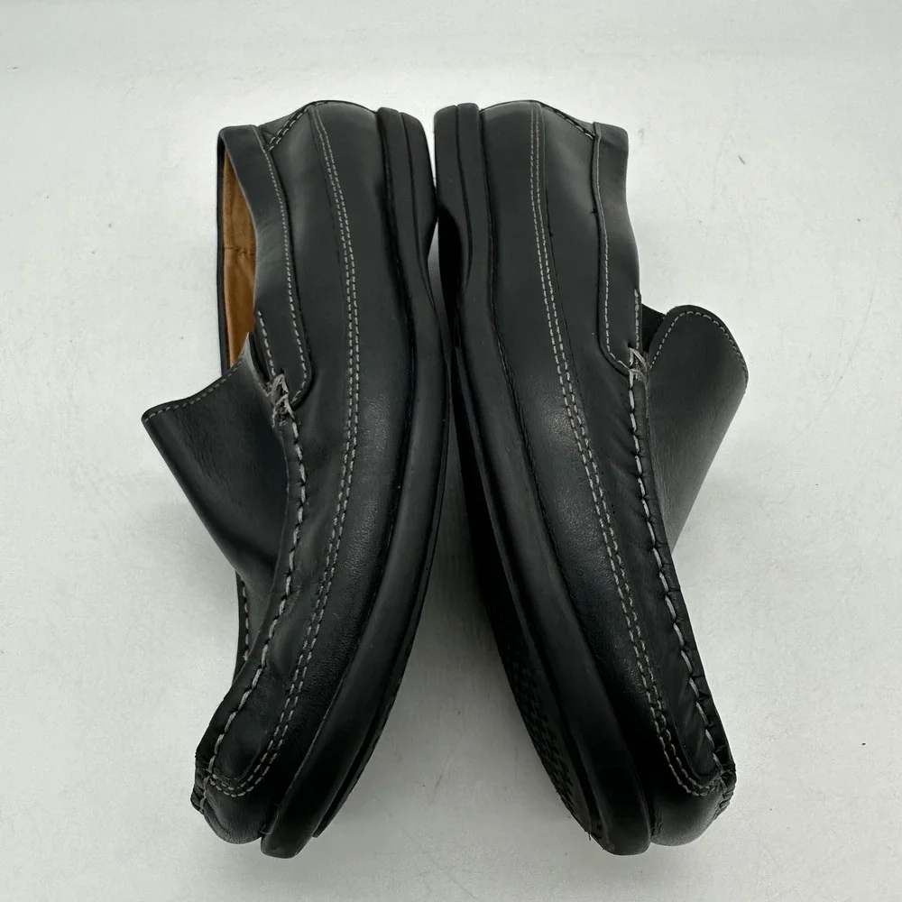 Johnston & Murphy 28-3981 Boys Size 4M Locklin Venetian Black Leather Loafers